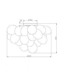 Smoke Kristall-Lampe 8 Lichter Ø 50 cm BALBO Masse