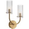 Wandleuchte Gold und Kristall 2 Lichter ARCO