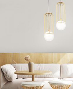 Weiß-goldene Lampe TELFORD