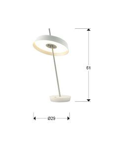 Weiß-silberne Tischleuchte Ø 29 cm VERTIGO LED 12W Masse