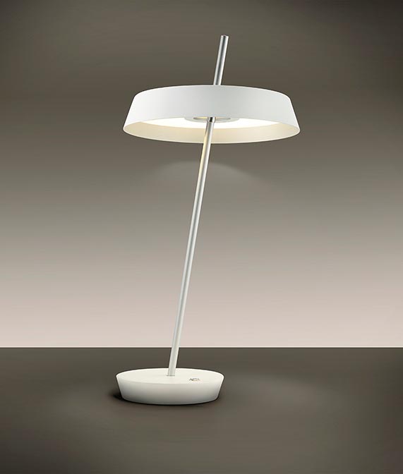 Weiß-silberne Tischleuchte Ø 29 cm VERTIGO LED 12W