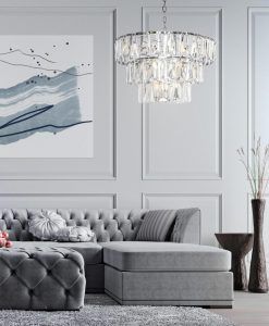 Chrom-Lampe 18 Lichter Ø 77 cm PUNTES - Umgebung