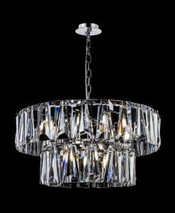 Chromfarbene Lampe 12 Lichter Ø 68 cm PUNTES 2