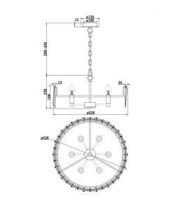 Chromfarbene Lampe 6 Leuchten Ø 51 cm PUNTES - Masse