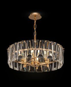 Goldfarbene Lampe 6 Lichter Ø 51 cm PUNTES 2