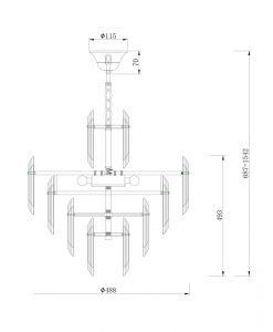 Hängelampe 6 Leuchten Ø 48 cm FLARE - Masse