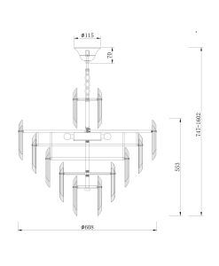 Hängelampe 8 Leuchten Ø 60 cm FLARE - Masse