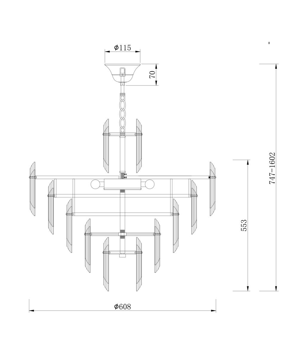 Hängelampe 8 Leuchten Ø 60 cm FLARE - Masse