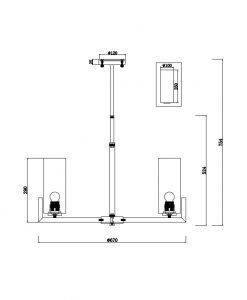 Kronleuchter 6 Lichter Ø 67 cm FORTANO Masse