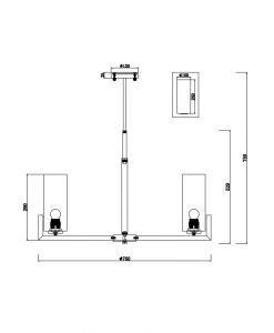 Kronleuchter 8 Lichter Ø 76 cm FORTANO Maße
