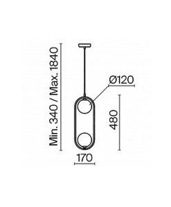Lampe 2 Leuchten Ø 17 cm RING - Masse