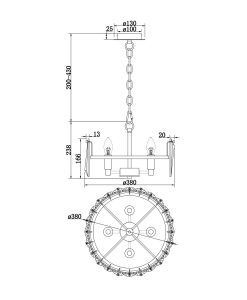 Lampe 4 Leuchten Ø 38 cm PUNTES - Masse