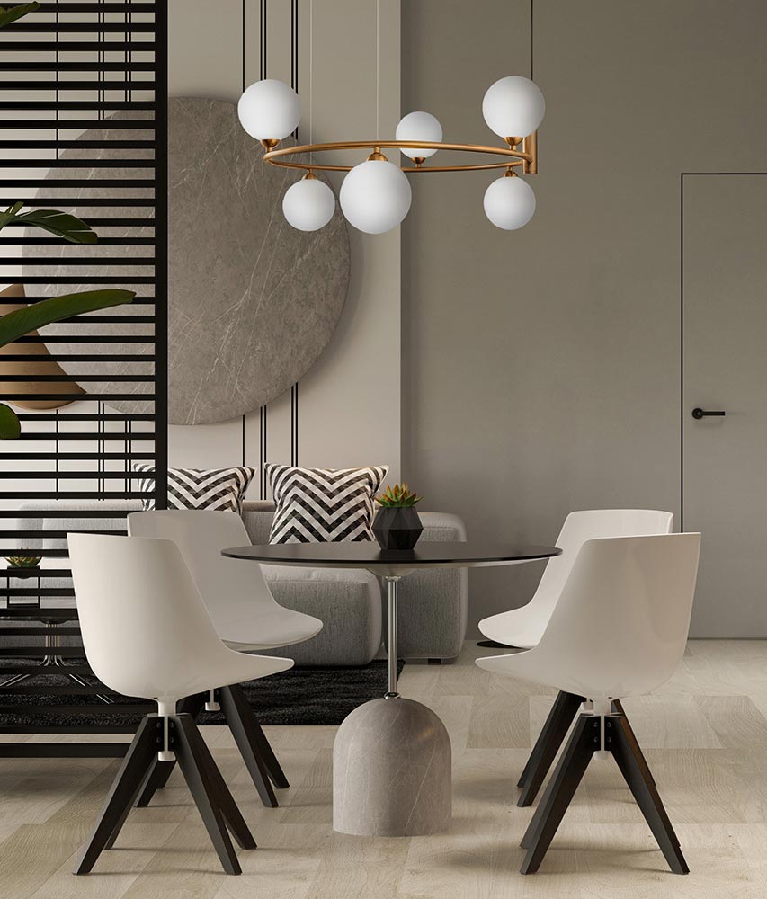 Lampe 6-flammig Ø 58 cm RING - Umgebung