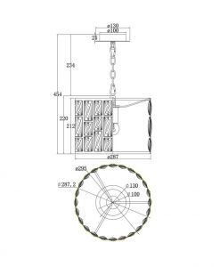 Lampe aus Chrom und Kristall Ø 28 cm GELID - Masse