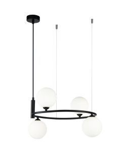 Schwarze Lampe 4 Leuchten Ø 39 cm RING