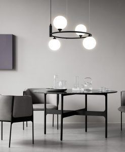 Schwarze Lampe 4 Leuchten Ø 39 cm RING - Umgebung