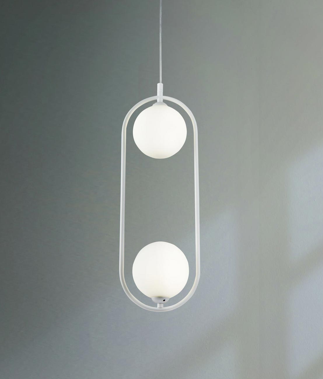 Weiße Lampe 2 Leuchten Ø 17 cm RING 2