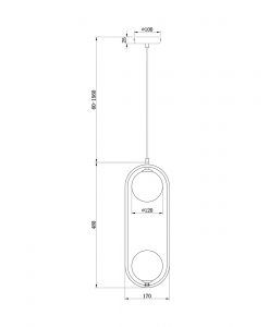 Weiße Lampe 2 Leuchten Ø 17 cm RING - Masse