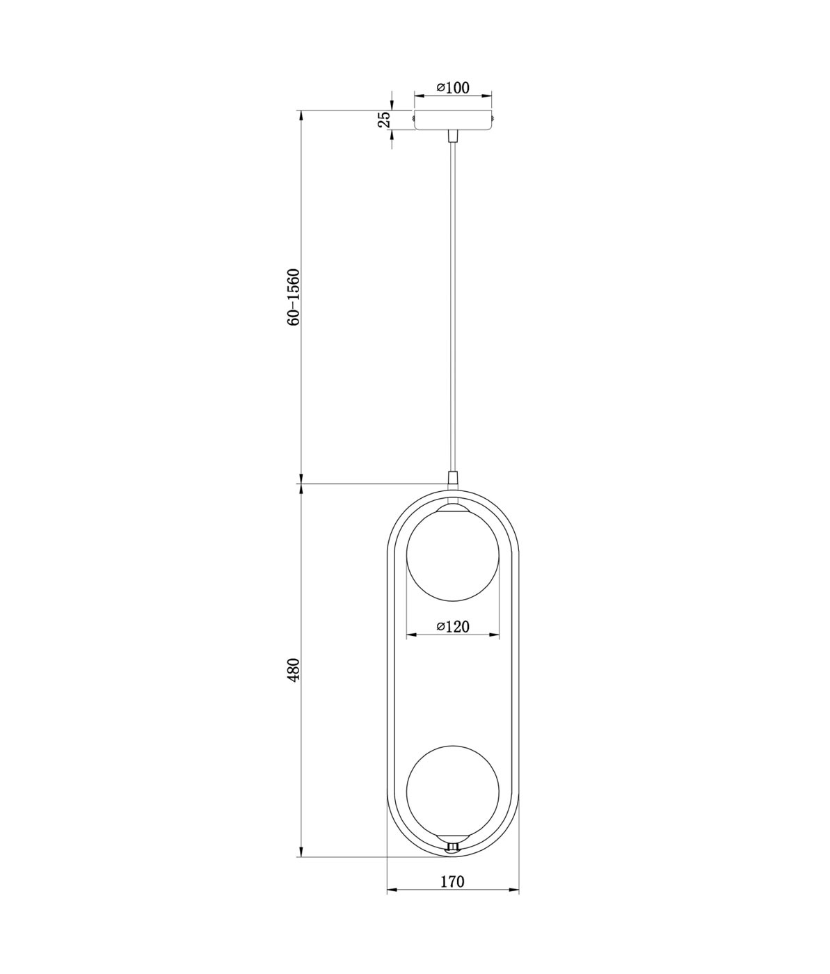 Weiße Lampe 2 Leuchten Ø 17 cm RING - Masse