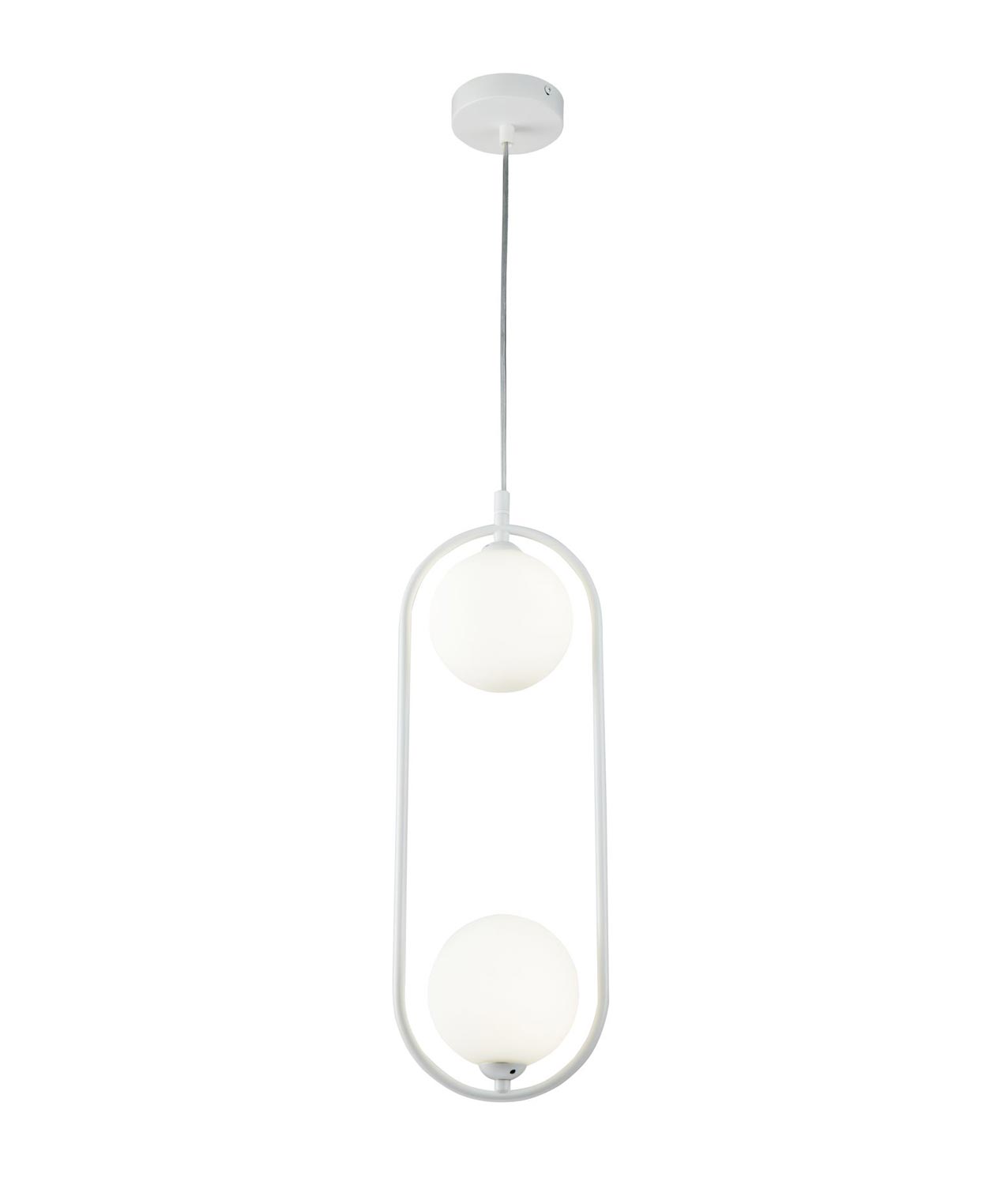 Weiße Lampe 2 Leuchten Ø 17 cm RING