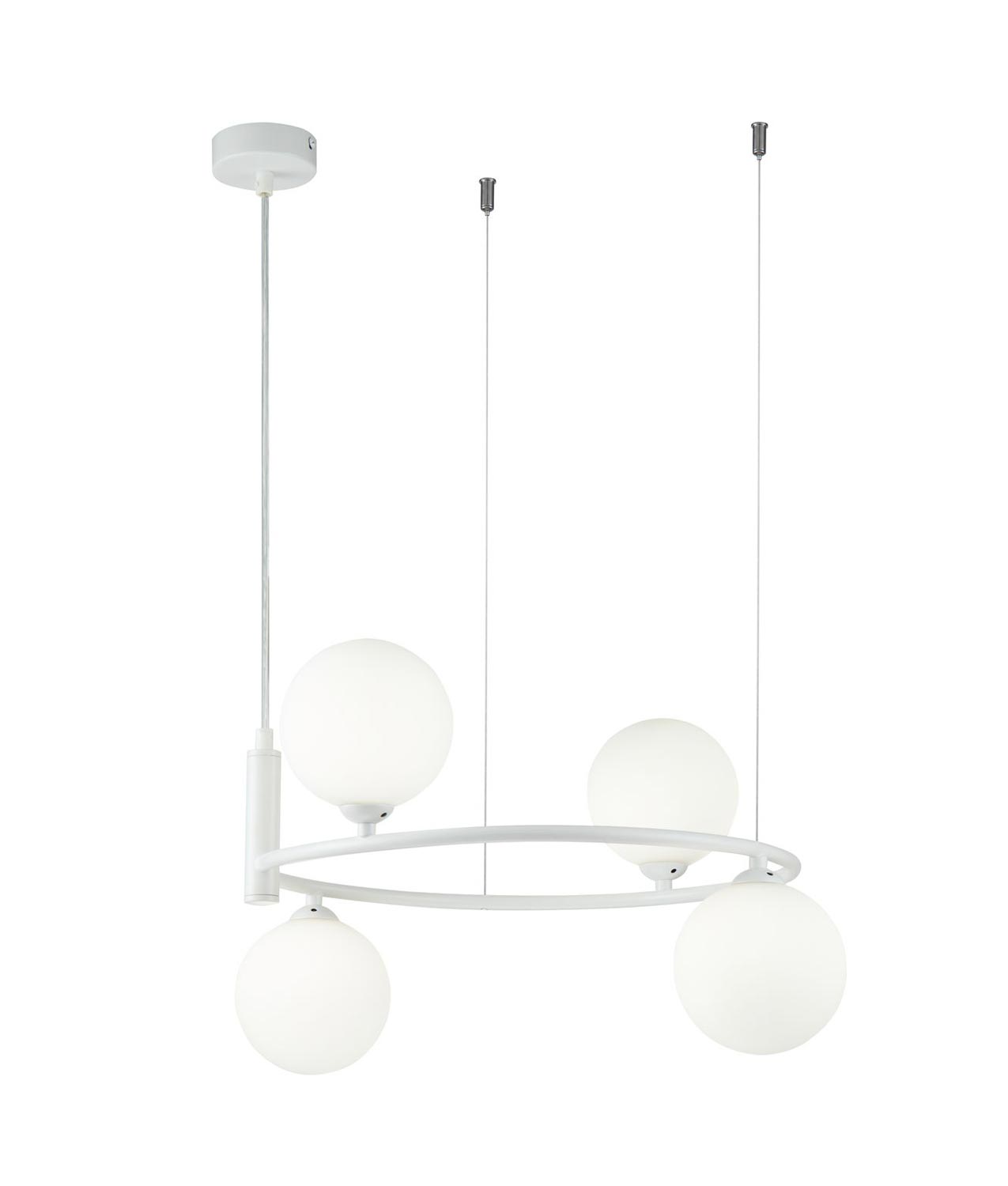 Weiße Lampe 4 Lampen Ø 39 cm RING