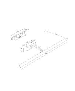 Chrom-Wandleuchte 72 cm FINO LED - Masse