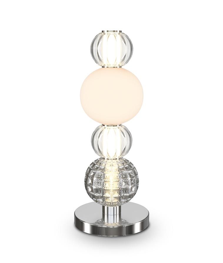 COLLAR LED Tischleuchte aus Chrom und Glas