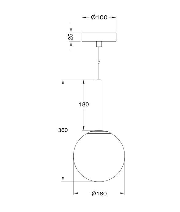 Goldfarbene Lampe Ø 18 cm BASIC FORM - Masse