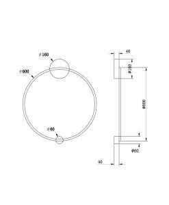 Große Wandleuchte messingfarben Ø 60 cm HALO LED - Masse