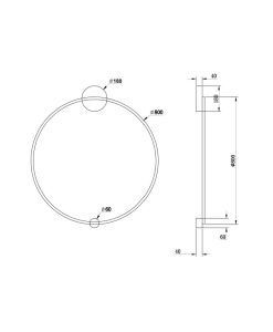 HALO LED große Wandleuchte Ø 80 cm messingfarben - Masse