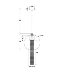 Lampe aus Bronze und Glas Ø 25 cm FLUSSO - Masse