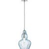 Lampe aus Nickel und blauem Glas Ø 16 cm EUSTOMA