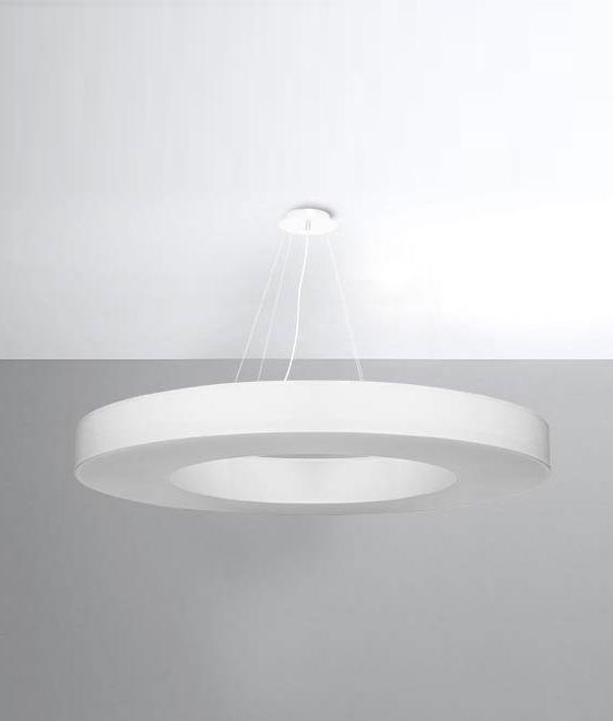 Lampe weiß Ø 90 cm SATURNO SLIM