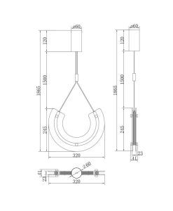 MAYA LED gold- und kristallfarbene Lampe - Masse