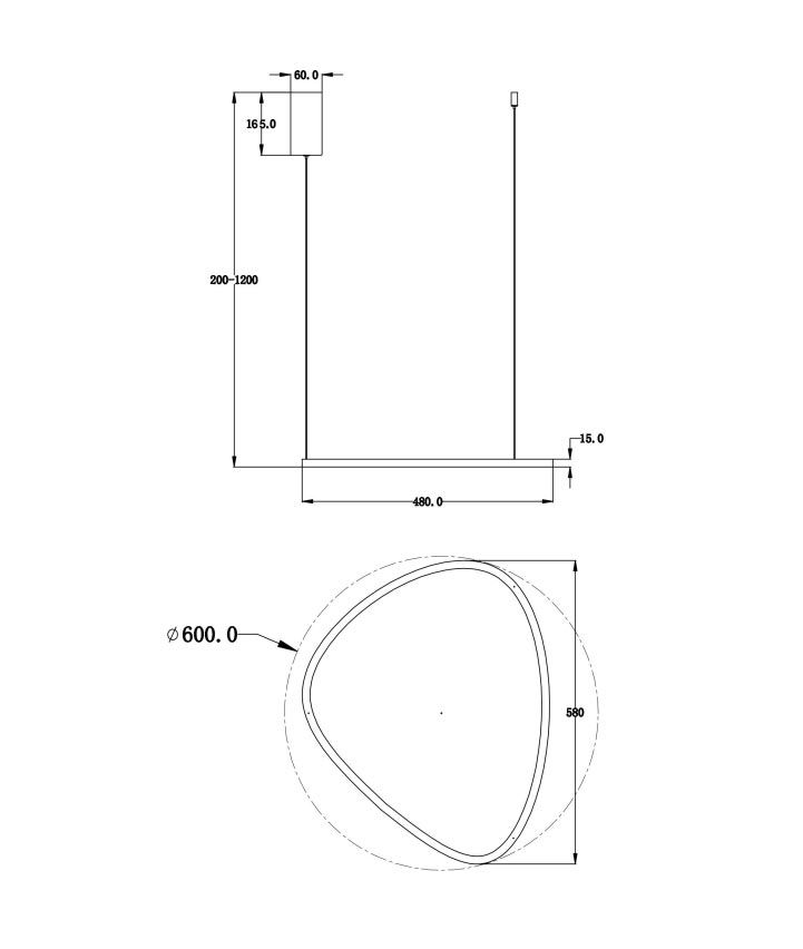 Lampe 58 cm GLINT LED - Masse