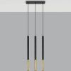 Schwarz-goldene Lampe 3 Leuchten MOZAICA