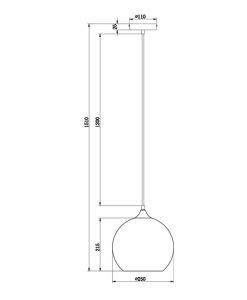 Schwarze Lampe mit Tröpfcheneffekt Ø 25 cm BERGEN - Masse