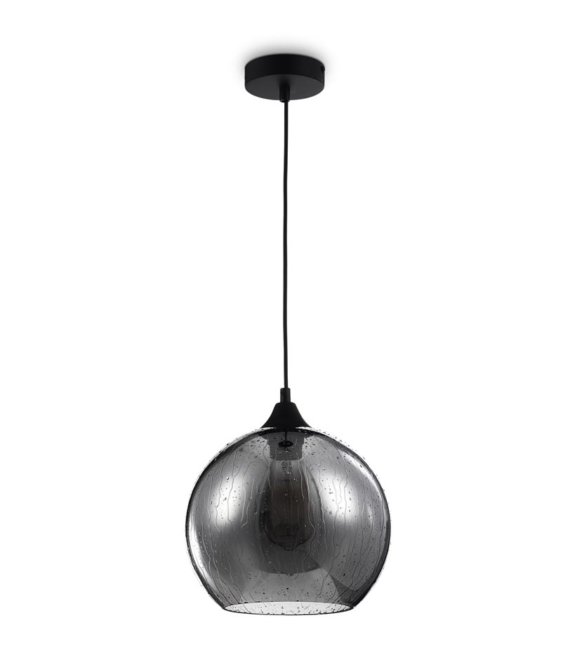 Schwarze Lampe mit Tröpfcheneffekt Ø 25 cm BERGEN