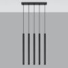 Schwarze lineare Lampe 5 Leuchten PASTELO