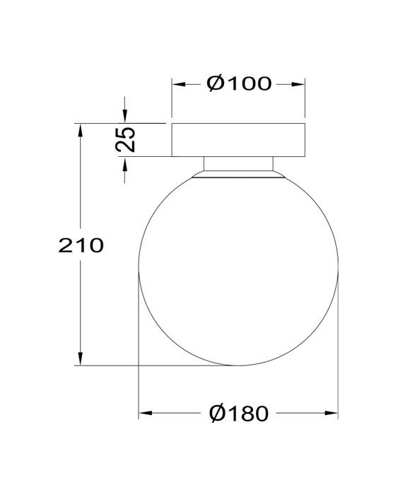 Wandleuchte Gold Ø 18 cm BASIC FORM - Masse