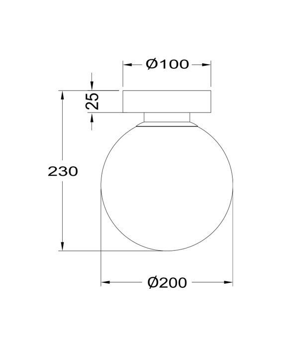 Wandleuchte Ø 20 cm BASIC FORM - Masse