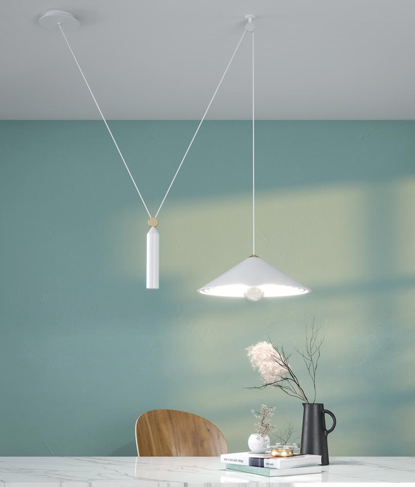 Weiße Lampe Ø 42 cm PESO - Umgebung
