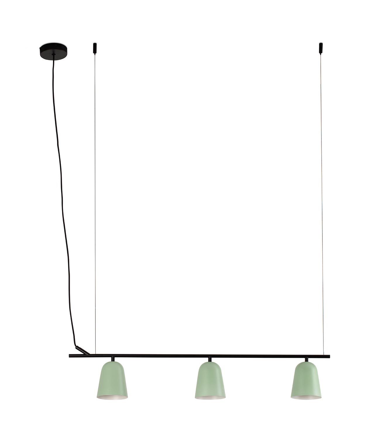 Lineare Lampe 3 grüne und schwarze Lichter STUDIO
