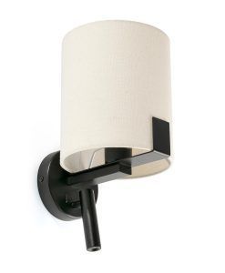 NILA schwarze und cremefarbene LED-Wandleuchte mit Lesefunktion 2