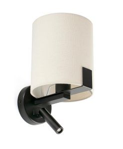 NILA schwarze und cremefarbene LED-Wandleuchte mit Lesefunktion
