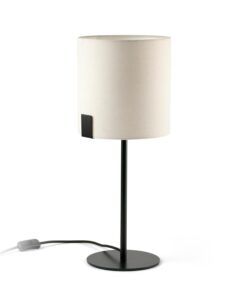 NILA schwarze und cremefarbene Tischlampe