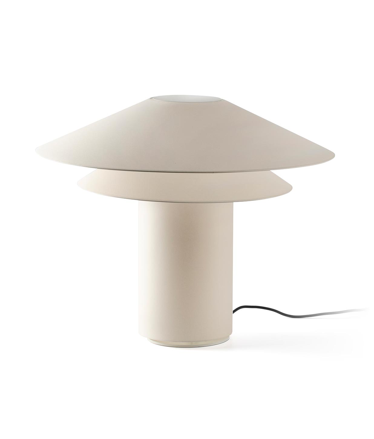 SHAN große Tischlampe in Weiß und Beige