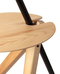 Stehlampe TREEWOOD in Schwarz, Beige und Holz - Details