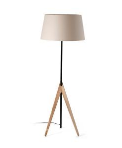 Stehleuchte TREEWOOD in Schwarz, Beige und Holz 2