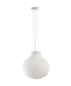 Weiße und opale Pendelleuchte Ø40 cm ISABELLE